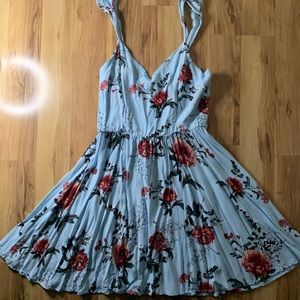 Baby blue Floral Dress